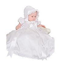 Kate Silk and Lace Christening or Baptism Gown for Girls, Made in USA
