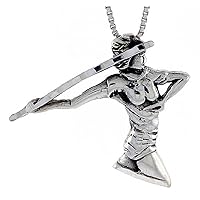 Sterling Silver Javelin Thrower Pendant, 1 1/8 inch Tall