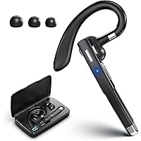 EUQQ Bluetooth Heaset, Wireless Headset with Microphone, Bluetooth Earpiece Suitable for Office, Trucker Headset with 120 Hours of Standby Time, for iOS and Android Cell Phones