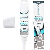 PentaUSA Tile Grout Repair Kit - White Grout Filler, Triple Protection, Fast Drying Formula Restores and Renews Grout Lines (White 8.8 oz)