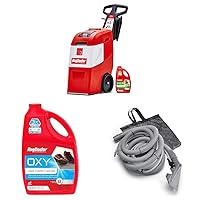 Rug Doctor Mighty Pro X3 Commercial Carpet Cleaner – Large Red Pet Pack & Triple-Action Oxy Carpet Cleaner & Universal Attachment for X3 Commercial Cleaner, 12-ft Hose, 12', Grey