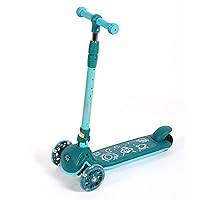 Kick Scooter for Kids, Wheel with Brake, Adjustable Height Handlebar, Foldable, Lightweight, Aged 3-10, Wide Standing Board, and Up to 110lbs