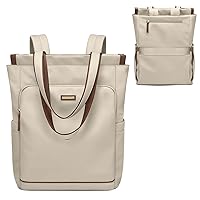 GOLF SUPAGS Convertible Backpack for Women Tote Bag Casual Daypack Laptop Backpack for Daily Work College Travel (Apricot)