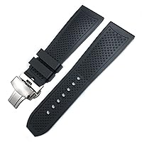 Rubber Watchbands 23.5mm 24mm For CALIBRE DE CARTIER TANK SOLO SANTOS DE Waterproof Silicone Watch Strap