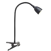 Newhouse Lighting NHCLP-OL-BK Olivia LED Clamp Light Desk Lamp with Flexible Gooseneck, 3 Brightness Levels & 3 Color Modes, Black