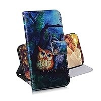MojieRy Phone Cover Wallet Folio Case for Motorola Moto G20, Premium PU Leather Slim Fit Cover for Moto G20, 2 Card Slots, Nice Cover, Owl