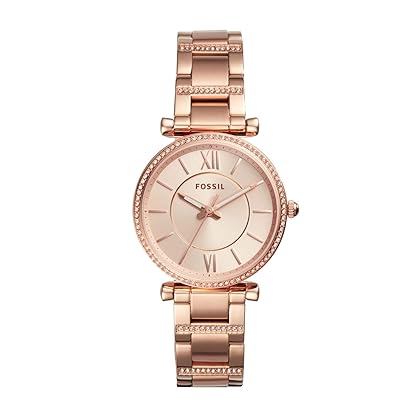 Fossil Carlie Women's Watch with Stainless Steel Bracelet or Genuine Leather Band