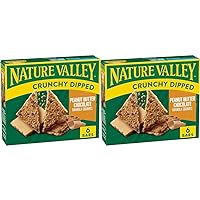 Nature Valley Crunchy Dipped Granola Squares, Peanut Butter Chocolate, 6 ct (Pack of 2)