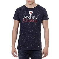 Dark Blue L Andrew Charles Mens T-Shirt Short Sleeves Round Neck Dark Blue JACK