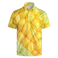 Golf Shirts for Men Printed Dry Fit Short Sleeve Performance Polo Shirts Moisture Wicking Collared Tennis T-Shirt