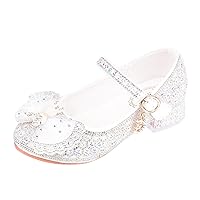 Mary Jane Toddler Shoes Girls Dress Shoes Mary Jane Wedding Flower Heels Glitter Princess Shoes for Kids Toddler