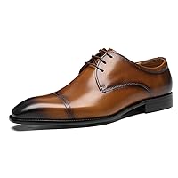 Comfort Genuine Leather Plain Toe Lace-up for Men Oxford Classic Dress Formal Shoes Business