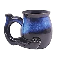 Wake Bake Coffee Mug 10.5oz/300ml Unique Glazed Gradient Blue Ceramic Bake Tea Mug Holds Approx