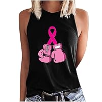 Ceboyel Breast Cancer Survivor Shirts for Women Pink Ribbon Tank Tops Sleeveless Tshirt Tees Funny Gifts Clothes 2023