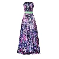 Strapless Long Camo Bridesmaid Dresses Wedding Guest Gowns Pageant