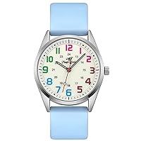 SIBOSUN Womens Watch Women's Wrist Watches Ladies Watches for Small Wrists Fashion Slim Small Watches for Women Silicone Simple Thin Waterproof RIST Quartz Watch Rainbow Color by Number Watches Blue