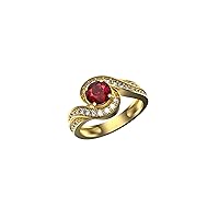 Ruby And Diamond July Birthstone Engagement Wedding Ring 14k Gold Red Ruby