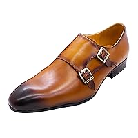 Men's Loafers Slip On Dress Casual Genuine Leather Buckle Loafers Fashion Formal Walking Shoes for Men