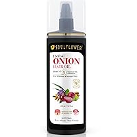 Soulflower Onion Hair Oil Enriched with Natural Blends of Amla Ashwagandha Sandalwood Essential oil - 100% Pure, Preservative free Non- greasy, Cold pressed Oil Rich in Vitamin E - 220 ml