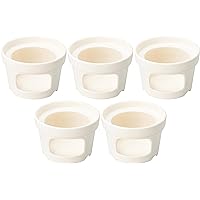Set of 5 Bagna Cauder Fondue Heat Resistant Rim Stack Warmer White [5.5 x 3.7 inches (14 x 9.5 cm)] Heat Resistant | Bagna Cauder Fondue