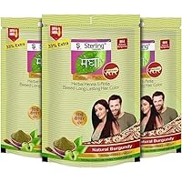 Megha Mehandi Hair Care Powder - Megha Mehandi (Pack of 3) for Natural Hair Color Solution, for Unisex (M4 Natural Burgundy)