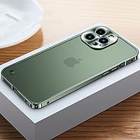 Luxury Electroplated Metal Frame Case for iPhone 11 12 13 14 Pro Max 12 13 Mini 14Plus Frosted Acrylic Back Plate Phone Cases,Dark Green 1,for iPhone 11