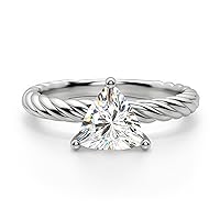 Riya Gems 1.80 CT Trillion Moissanite Engagement Ring Wedding Eternity Band Vintage Solitaire Halo Setting Silver Jewelry Anniversary Promise Vintage Ring Gift