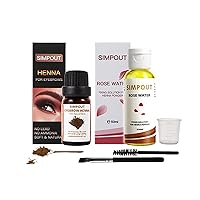 ​Simpout Natural Henna Hair Kit, Organic Henna Powder with Rose Water, No Ammonia, No Lead, Water & Smudge Proof, Covers Grey Hair, Root Touch Up, Easy to Use