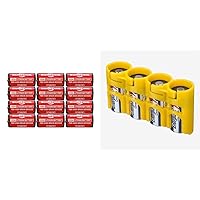 SureFire SF12-BB Boxed Batteries, (12 Pack) & Storacell by Powerpax Slimline CR123 Battery Storage Caddy, Yellow, Holds 4 Batteries (Not Included)