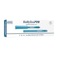 BaBylissPRO Flat Iron Hair Straightener, 1 Inch & 1-1/2 Inch Nano Titanium Prepack, Hair Styling Tools & Appliances, BNTPP57UC, Blue