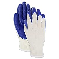 MAGID MultiMaster PFH21 Cotton/Polyester Glove, White Latex Palm Coating, 8.5