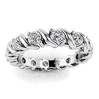 2.00 ct Ladies Round Cut Diamond Eternity Wedding Band Ring ( Color G Clarity SI1) Platinum