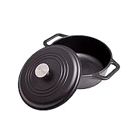 Victoria 4-Quart Cast Iron Dutch Oven with Lid and Dual Loop Handles, Seasoned with Flaxseed Oil, Made in Colombia,Black