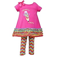 Bonnie Baby baby-girls Baby Girl's Appliqued Dress and Legging Set