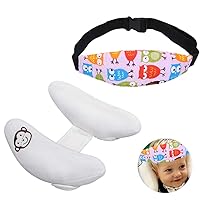Toddler Adjustable Neck Support Pillow & Safety Head Support Band for Car Seat, Baby Child Infant Head Neck Protection, Pink Owl