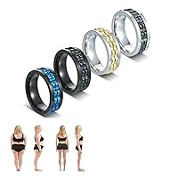 PHYSOMAG ION-Spinifix Ring, JANSIO Threanic Triple-Spin Ring, Anti Anxiety Adjustable Moissanite Spinner Ring for Women Men Weight Loss 4PCS (8)