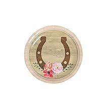 Fun Express Horse Party Horseshoe Paper Dessert Plates - 8 Pieces - Derby and Birthday Party Supplies