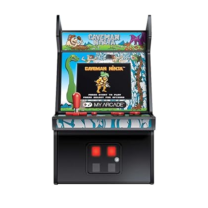 My Arcade Micro Player Mini Arcade Machine: Caveman Ninja Video Game, Fully Playable, 6.75 Inch Collectible, Color Display, Speaker, Volume Buttons, Headphone Jack, Battery or Micro USB Powered