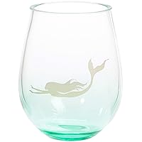 QWG2O-20886 Mermaids Single Stemless Wine Glass, 12 oz./3.5