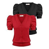 Belle Poque Women Short Sleeve Knit Cardigans V Neck Button Down Sweaters