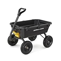 Gorilla Carts 7GCG-NF Heavy-Duty Poly Dump Cart with No-Flat Tires, 7 cu ft, 1200 lb Capacity, Black