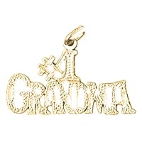 Silver #1 Grandma Pendant | 14K Yellow Gold-plated 925 Silver #1 Grandma Pendant