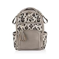 Itzy Ritzy Diaper Bag Backpack – Large Capacity Boss Plus Baby Backpack Diaper Bag Featuring 19 Pockets, Changing Pad, Stroller Clips, and Comfortable Backpack Straps, Leopard
