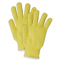 MAGID 93JKEV-RB Cut Master Standard Weight Machine Knit Gloves, Made with Dupont Kevlar 1000, Men's (Fits), Yellow, Jumbo (Fits XL) (Pack of 12)