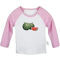 Fruit Watermelon Guava Cute Novelty T Shirt, Infant Baby T-Shirts, Newborn Long Sleeves Graphic Tee Tops