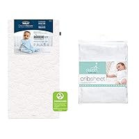 HALO DreamWeave Breathable Mesh Baby Crib Mattress and Aden + Anais Essentials Classic Crib Sheet, White