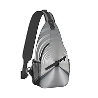 Sling Bag for Women Men Crossbody Bag Small Sling Backpack White Subway Tunnel Chest Bag Hiking Daypack
