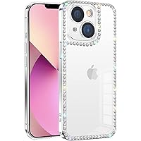 Bonitec Bling Clear Case Compatible with iPhone 15 Plus Rhinestone Diamond Case for Women, Cute Sparkle Glitter Crystal Phone Cover Case for Girl