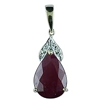 Carillon Ruby Gf Natural Gemstone Pear Shape Pendant 925 Sterling Silver Party Jewelry | Yellow Gold Plated