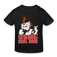 Cute Baby Kid's USMC Devil Dogs Cotton Shirt Black 2 Toddler